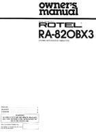 Rotel-RA-820BX3 - Owners manual 